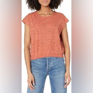 Madewell • Orange Per Se Eyelet Top